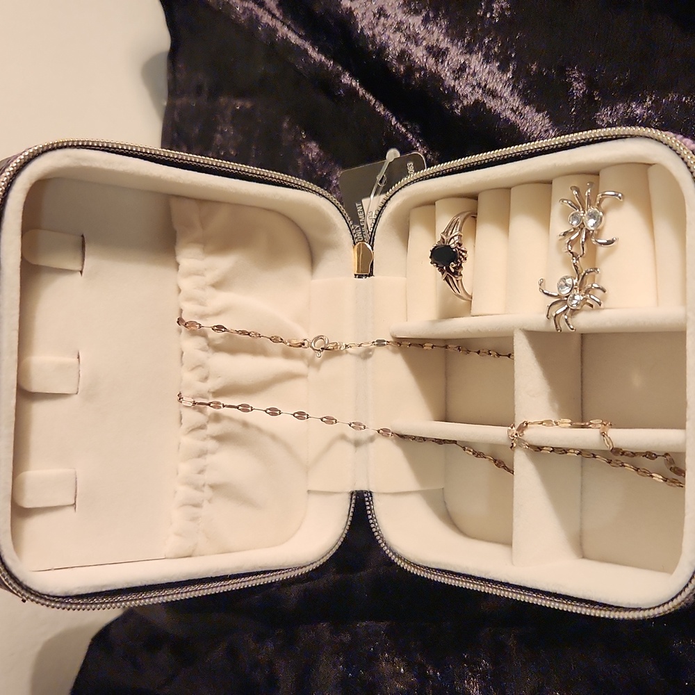 Sterling Sliver 925 Necklace And Ring Pus Free Jewelry Box And Spider Earrings